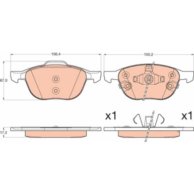 GDB2059 Bremsbelagsatz, Scheibenbremse