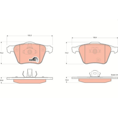 TRW Bremsbelagsatz, Scheibenbremse COTEC GDB1565