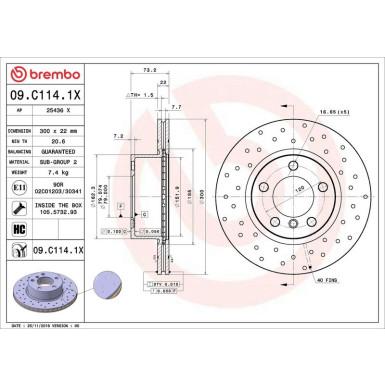 Brembo | Bremsscheibe | 09.C114.1X