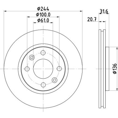 Hella | Bremsscheibe | 8DD 355 102-151