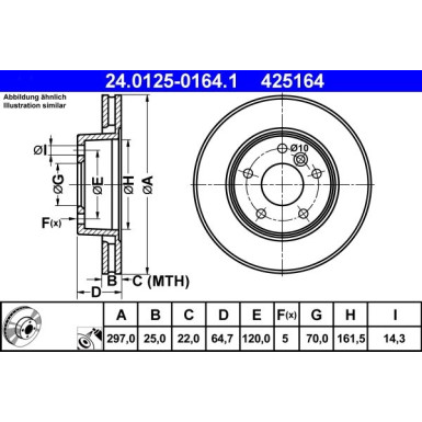 ATE | Bremsscheibe | 24.0125-0164.1