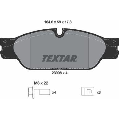 Textar Bremsbelagsatz, Scheibenbremse Q+ 2390801