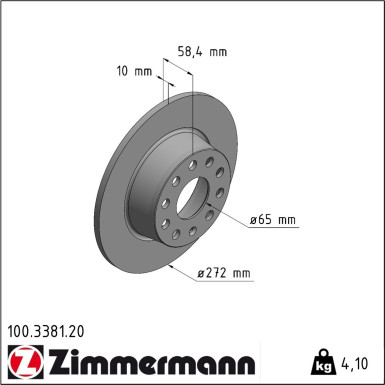 Zimmermann Bremsscheibe Coat Z 100.3381.20
