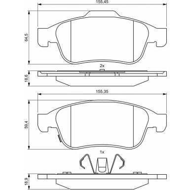 0 986 494 826 Bremsbelagsatz, Scheibenbremse