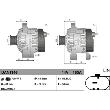 Denso | Generator | DAN1146