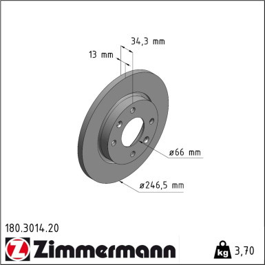 Zimmermann Bremsscheibe Coat Z 180.3014.20