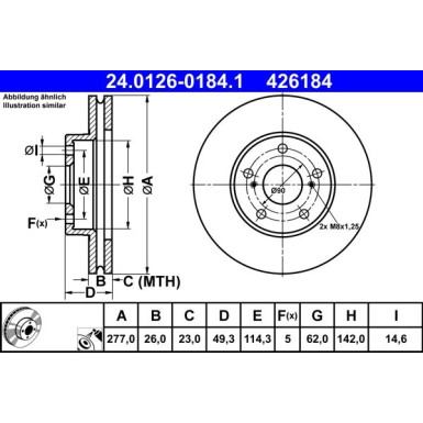 ATE | Bremsscheibe | 24.0126-0184.1