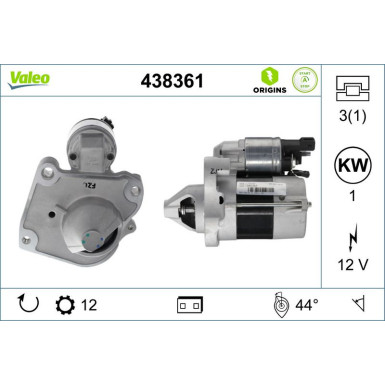Starter Valeo Origins New STOP&START OE TECHNOLOGIE 438361 Starter Valeo Origins New STOP&START OE TECHNOLOGIE 438361
