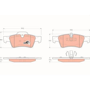 GDB1643 Bremsbelagsatz, Scheibenbremse COTEC