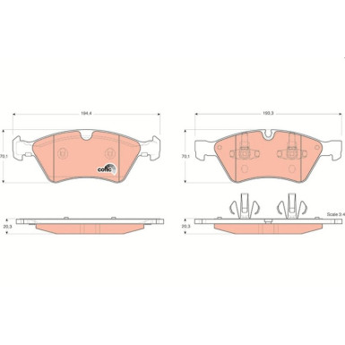 GDB1642 Bremsbelagsatz, Scheibenbremse COTEC
