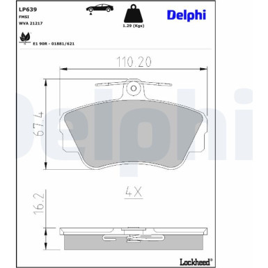 LP639 Bremsbelagsatz, Scheibenbremse LP639 Bremsbelagsatz, Scheibenbremse