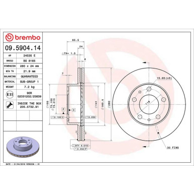 Brembo | Bremsscheibe | 09.5904.14