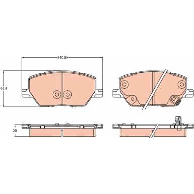 GDB3629 Bremsbelagsatz, Scheibenbremse