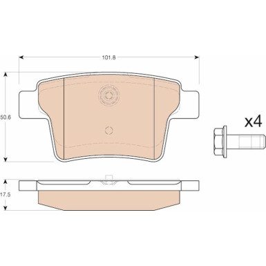 GDB1988 Bremsbelagsatz, Scheibenbremse