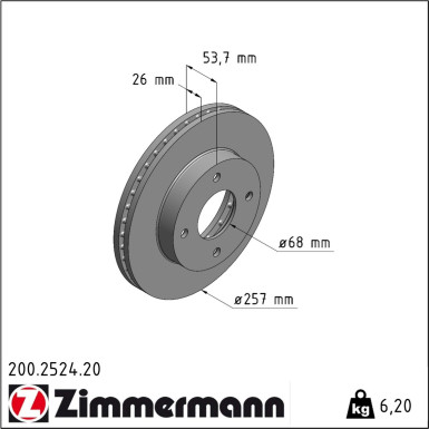 Zimmermann Bremsscheibe Coat Z 200.2524.20
