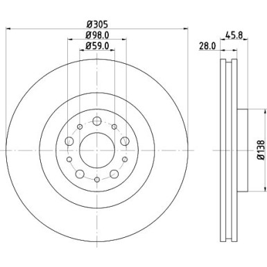 Hella | Bremsscheibe | 8DD 355 129-351