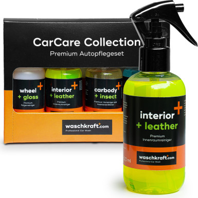 Autopflegeset von Waschkraft inkl. Reiniger für Glas, Innenraum, Lack & Felgen