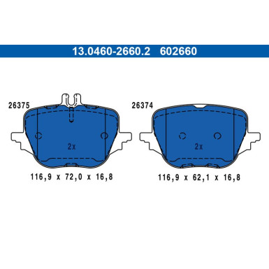 13.0460-2660.2 Bremsbelagsatz, Scheibenbremse