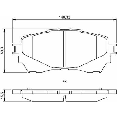 BOSCH Bremsbelagsatz, Scheibenbremse 0 986 494 793