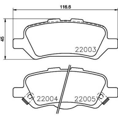 Hella | Bremsbelagsatz, Scheibenbremse | 8DB 355 023-051