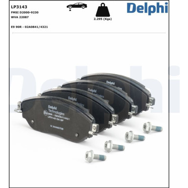 LP3143 Bremsbelagsatz, Scheibenbremse