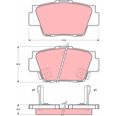GDB3039 Bremsbelagsatz, Scheibenbremse