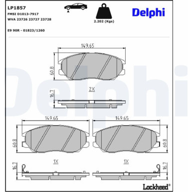 LP1857 Bremsbelagsatz, Scheibenbremse
