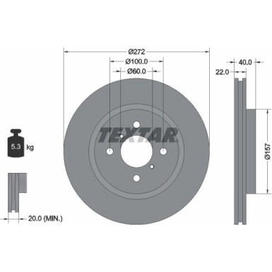 Textar | Bremsscheibe | 92255303