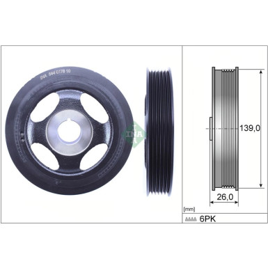 544 0178 10 Riemenscheibe, Kurbelwelle 544 0178 10 Riemenscheibe, Kurbelwelle