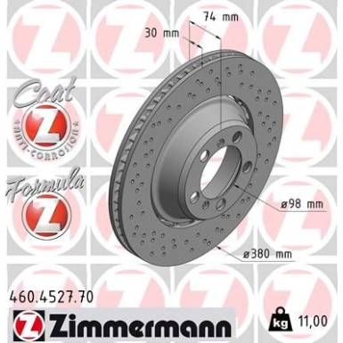Zimmermann 2 x ZIMMERMANN Bremsscheibe Formula Z 460.4527.70