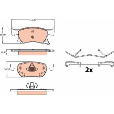 GDB2138 Bremsbelagsatz, Scheibenbremse
