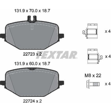 Textar Bremsbelagsatz, Scheibenbremse Q+ 2272303