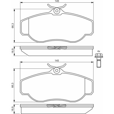 BOSCH Bremsbelagsatz, Scheibenbremse 0 986 424 565