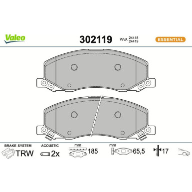 302119 Bremsbelagsatz, Scheibenbremse ESSENTIAL