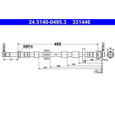 ATE | Bremsschlauch | 24.5140-0495.3