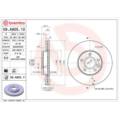 Brembo | Bremsscheibe | 09.A905.11