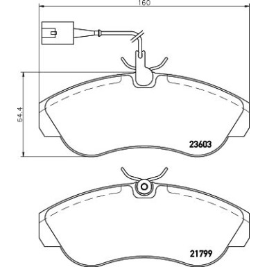 Hella | Bremsbelagsatz, Scheibenbremse | 8DB 355 018-791