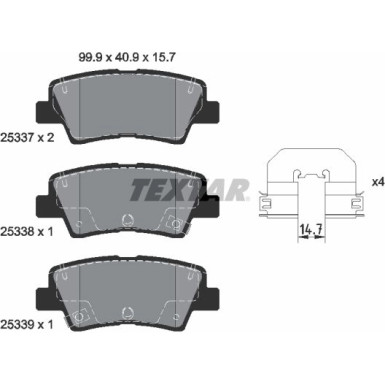Textar Bremsbelagsatz, Scheibenbremse Q+ 2533703