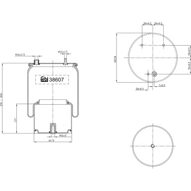FEBI BILSTEIN 38607 Federbalg, Luftfederung FEBI BILSTEIN 38607 Federbalg, Luftfederung