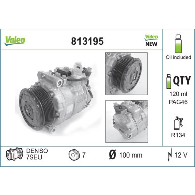 813195 Kompressor, Klimaanlage VALEO CORE-FLEX