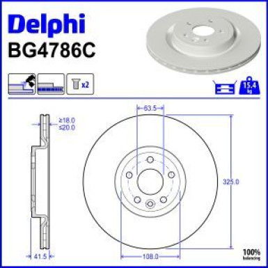 Delphi Bremsscheibe BG4786C