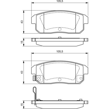 BOSCH Bremsbelagsatz, Scheibenbremse 0 986 494 223