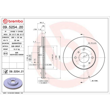 Brembo | Bremsscheibe | 09.5254.21