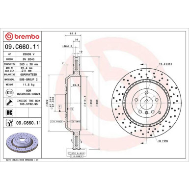 09.C660.11 Bremsscheibe PRIME LINE - UV Coated