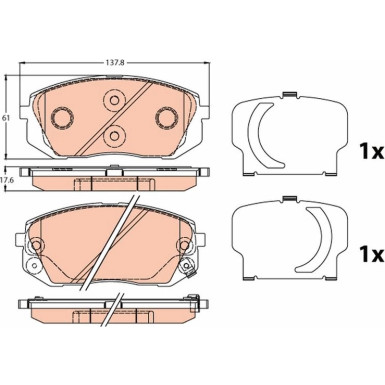 GDB3647 Bremsbelagsatz, Scheibenbremse
