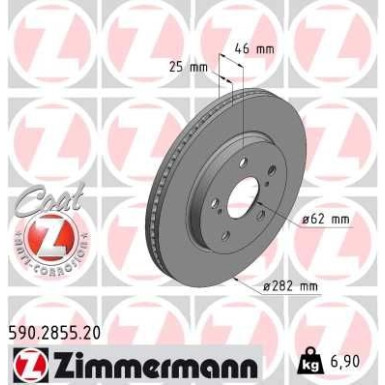 Zimmermann | Bremsscheibe | 590.2855.20