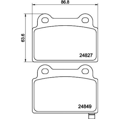 Hella | Bremsbelagsatz, Scheibenbremse | 8DB 355 014-701