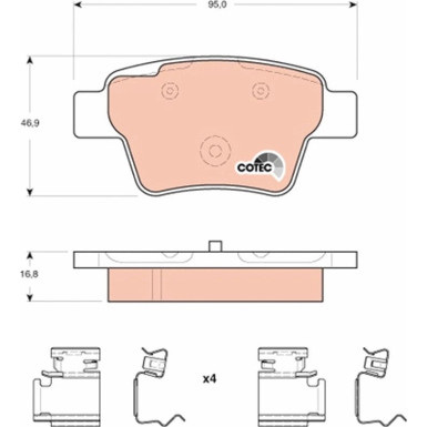 TRW Bremsbelagsatz, Scheibenbremse COTEC GDB1678