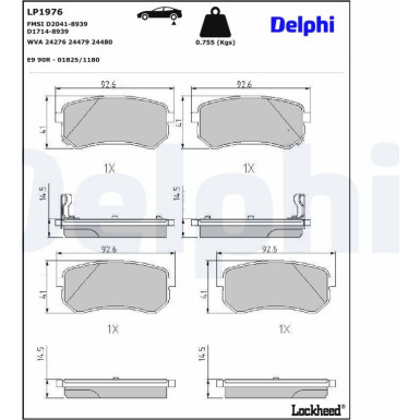 LP1976 Bremsbelagsatz, Scheibenbremse