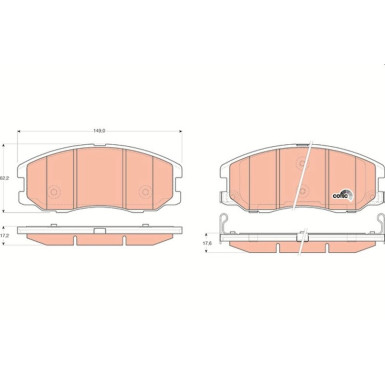 GDB1715 Bremsbelagsatz, Scheibenbremse COTEC
